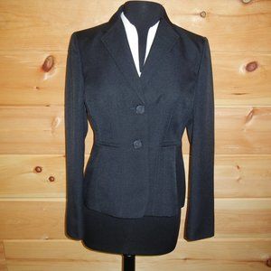 KASPER Womens Dark Navy Blazer Size 6 Lined with 2 Button Front Closure